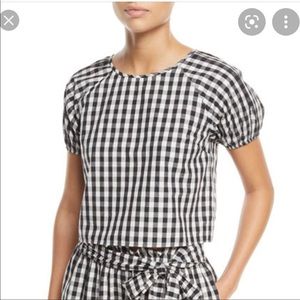 Joie Gingham Puff Sleeve Top